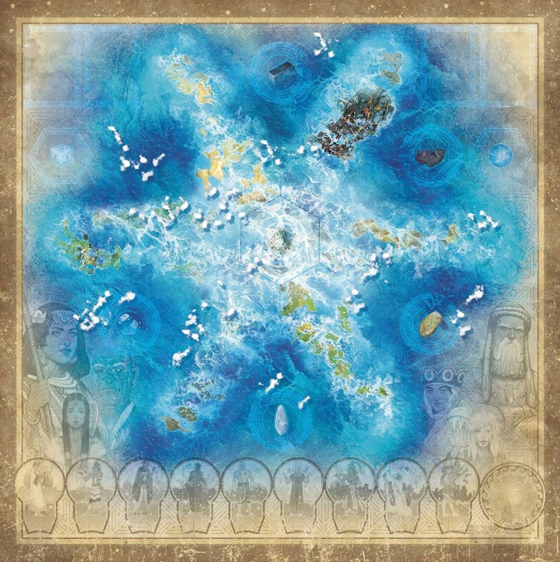 Atlantis Rising Playmat – Stitched Neoprene Board Game Mat for Atlantis Rising 2nd Edition